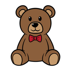 Cartoon Teddy Bear Vector Illustration