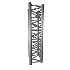 Steel truss girder element. 3d render isolated on white