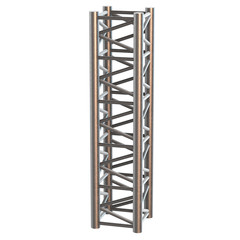 Steel truss girder element. 3d render isolated on white