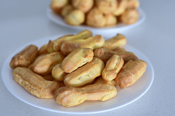 Freshly baked eclairs