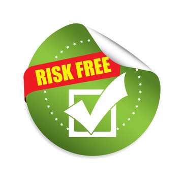 Risk Free Green Round Stickers.