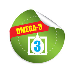 Omega-3 green Round Stickers.