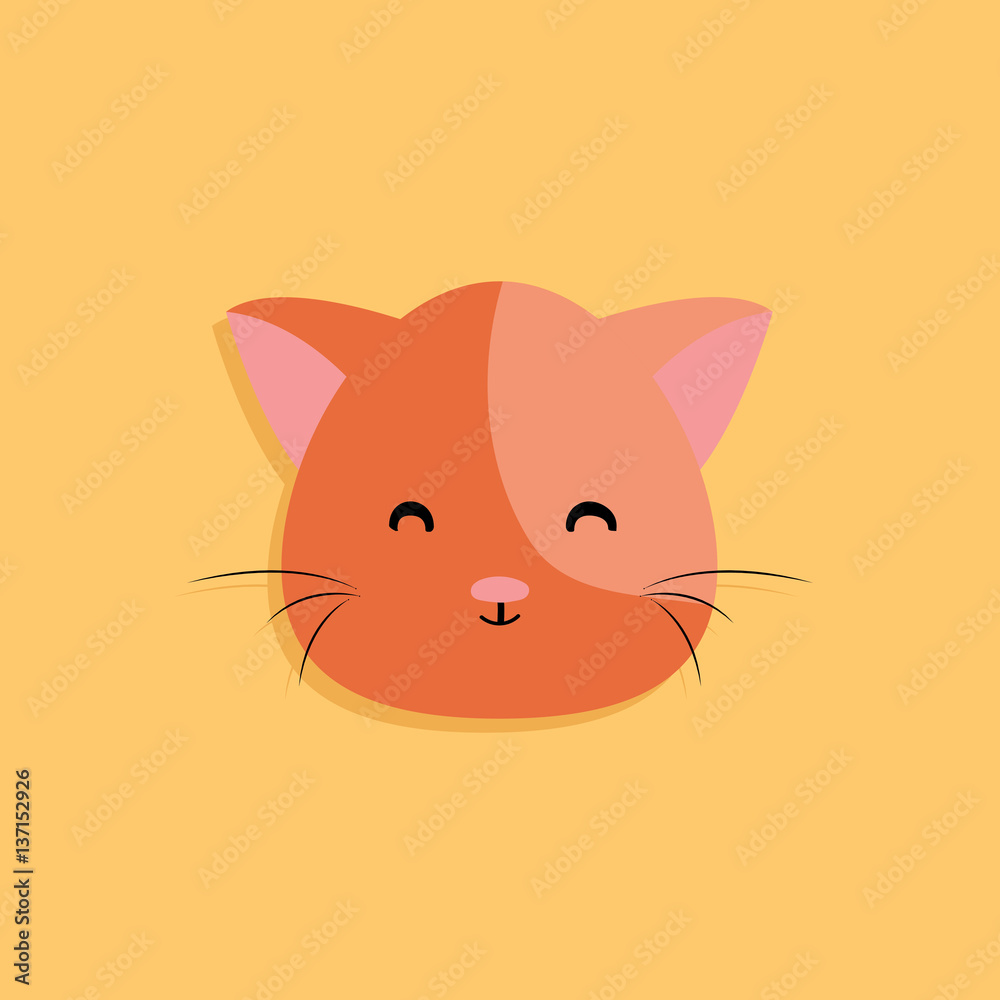 Canvas Prints Cat cartoon face