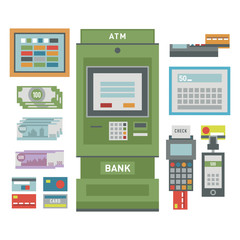 ATM icons vector illustration.