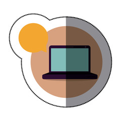 laptop bubble icon image, vector illustration design