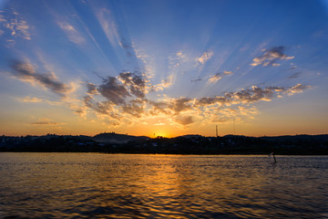 Lake view in sunset time