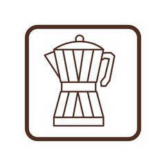 coffee moka pot icon image, vector illustration