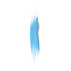 Blue vertical paint brush stroke isolated on white