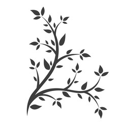 Obraz premium Abstract illustration - silhouette of a young tree, bush.