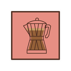 coffee moka pot icon image, vector illustration