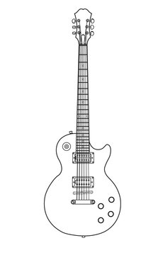 Beautiful rock electric guitar in a loop on a white background 
