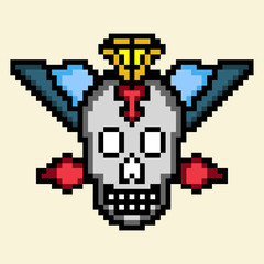 Fototapeta premium Skull Pixel