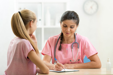 Child Teenage Patient Visiting Doctor's Office