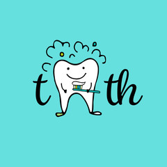 Tooth character, sketch for your design