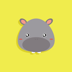 Cartoon Hippo face