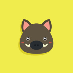 Cartoon Wild boar face