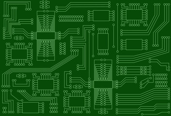 Fototapeta premium Abstract vector background with high tech circuit board