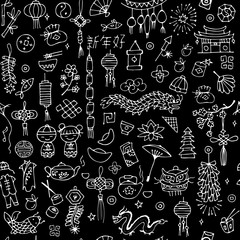 Chinese new year background, seamless pattern for your design