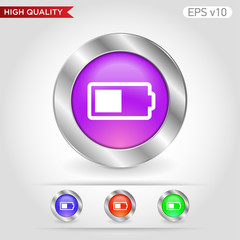 Battery level icon. Button with battery level icon. Modern UI vector.