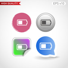 Battery level icon. Button with battery level icon. Modern UI vector.