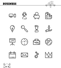 Fototapeta premium Business flat icon set.