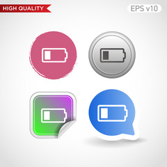 Battery level icon. Button with battery level icon. Modern UI vector.