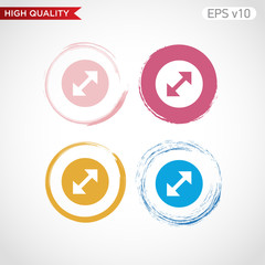 Diagonal arrows icon. Button with arrows icon. Modern UI vector.