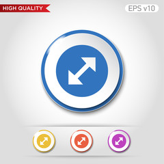 Diagonal arrows icon. Button with arrows icon. Modern UI vector.