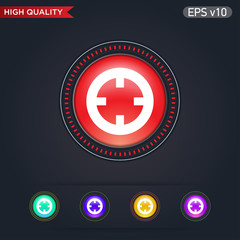 Obraz premium Target icon. Button with target level icon. Modern UI vector.
