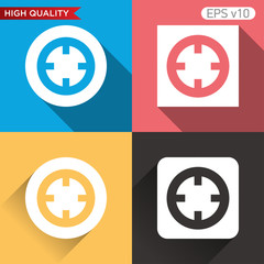 Fototapeta premium Target icon. Button with target level icon. Modern UI vector.