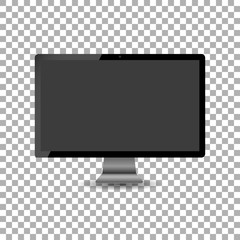 Monitor with a dark screen on the background isolate, stylish vector illustration