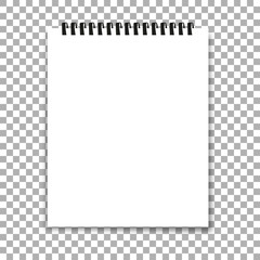Blank spiral notepad notebook, stylish vector illustration