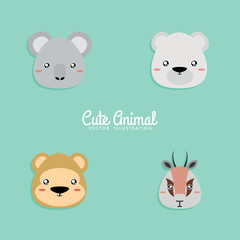 Cartoon animals faces