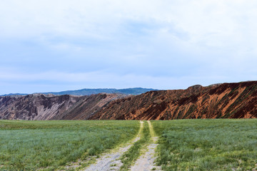 Road with an end to the valley.