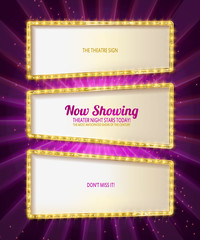 Gold frame retro comic design banner