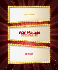 Gold frame retro comic design banner