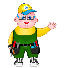 handyman wearing work clothes and a belt with tools