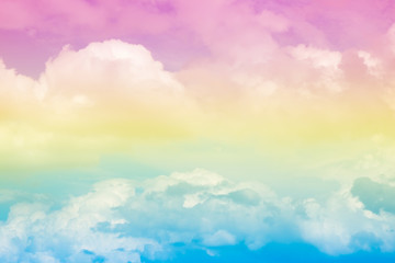The image of artistic soft pastel colorful cloud sky for background and backdrop use