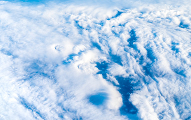 close up Cloud Top view sky from airplane window,Nature background,aerail view