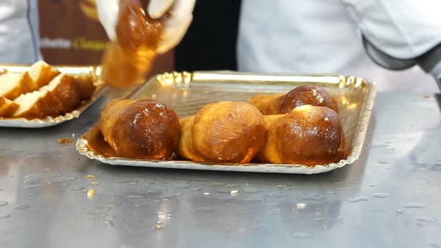 baba put on a tray after being soaked in alcohol