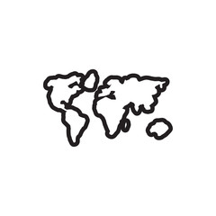 world map icon illustration