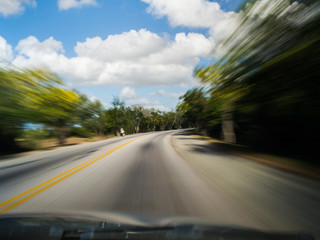 Driver's Point of View Motion Blurred
