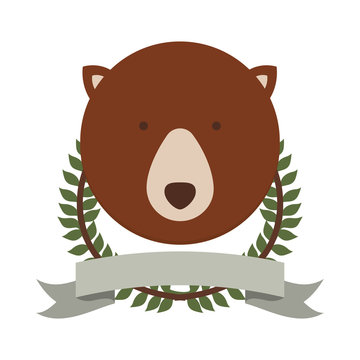 emblem bear hunter city icon, vector illustration image