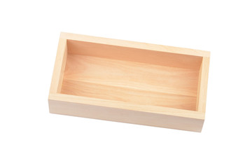Wooden box on white