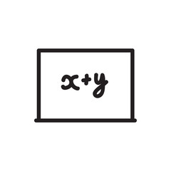 blackboard x+y icon illustration