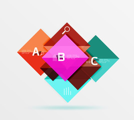 Overlapping square infographics