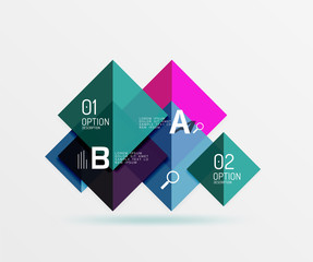 Overlapping square infographics