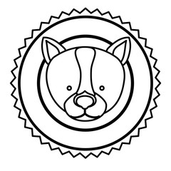emblem dog hunter city icon, vector illustration