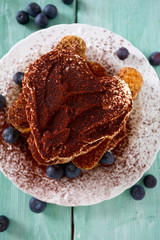 heart-shaped tiramisu dessert