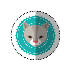 emblem cat hunter city icon, vector illustration image